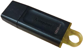 A Kingston 128 gigabyte large USB stick.